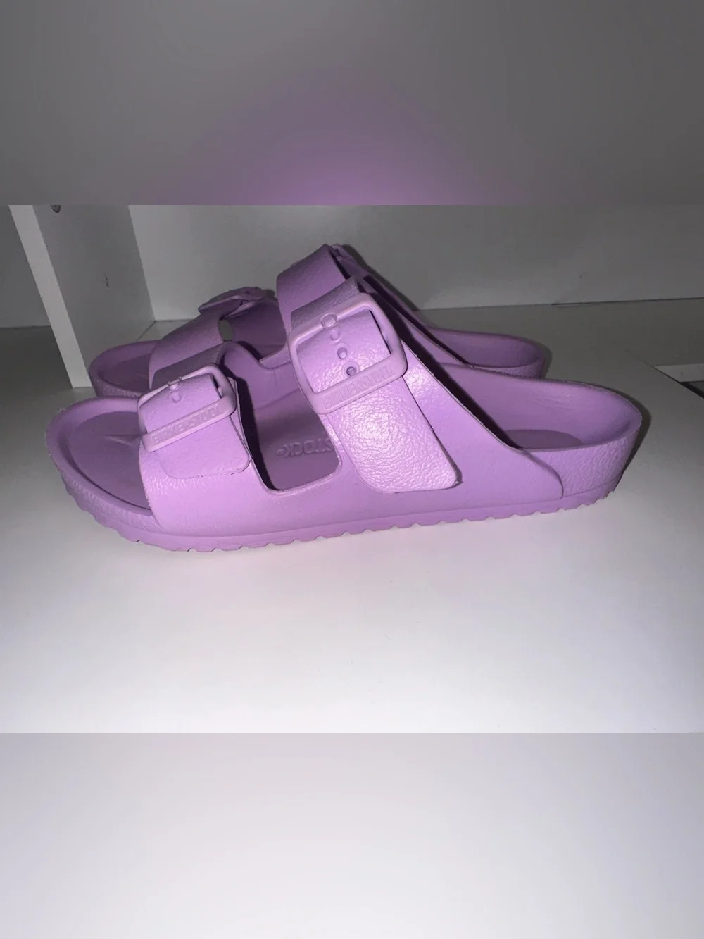 Birkenstock Arizona Kids' Two-Buckle Slide Sandals in Light Lavender
